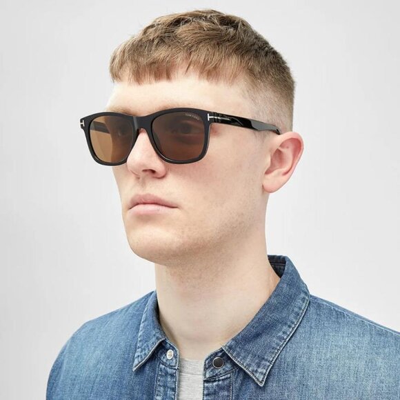 Tom Ford Eric-02 FT0595 52D Sunglasses Havana Square Frame, Polarized Lenses - Picture 2 of 9